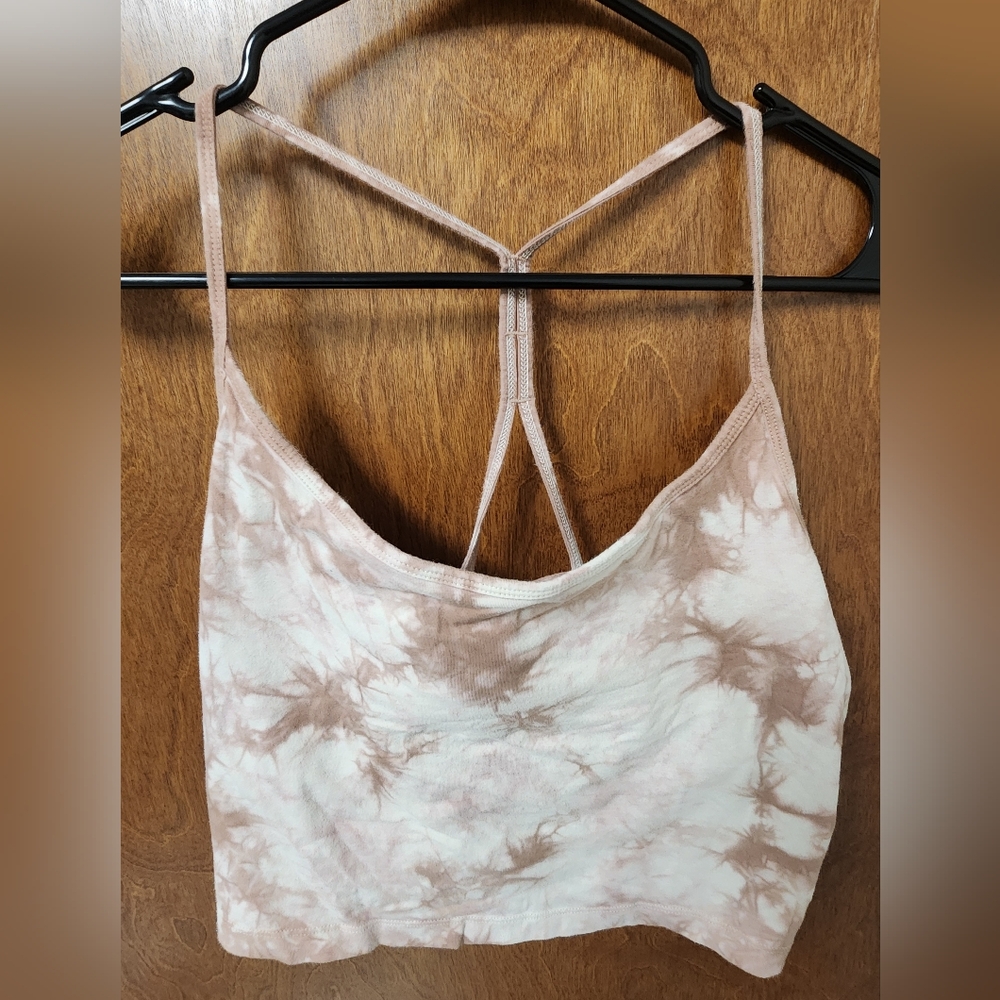PINK Victoria's Secret Brown/ Pink Tie-Dye Top